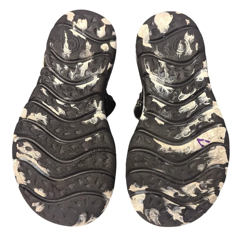 Stride Rite 360 Ocean Boys Black White Marble Rubber Water Shoes Hook Loop Sz 12
